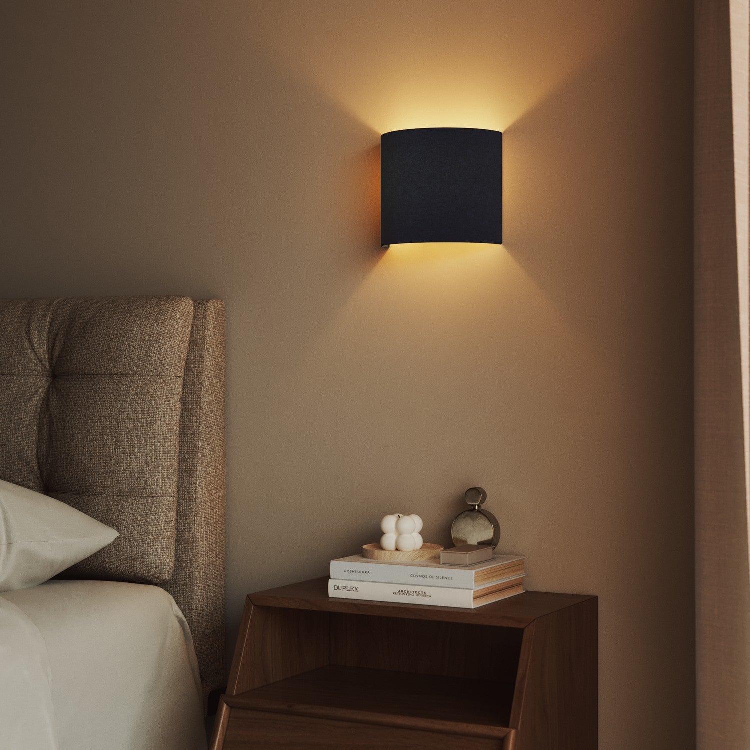 Applique Ventola con paralume in tessuto - Made in Italy - Lana Blu