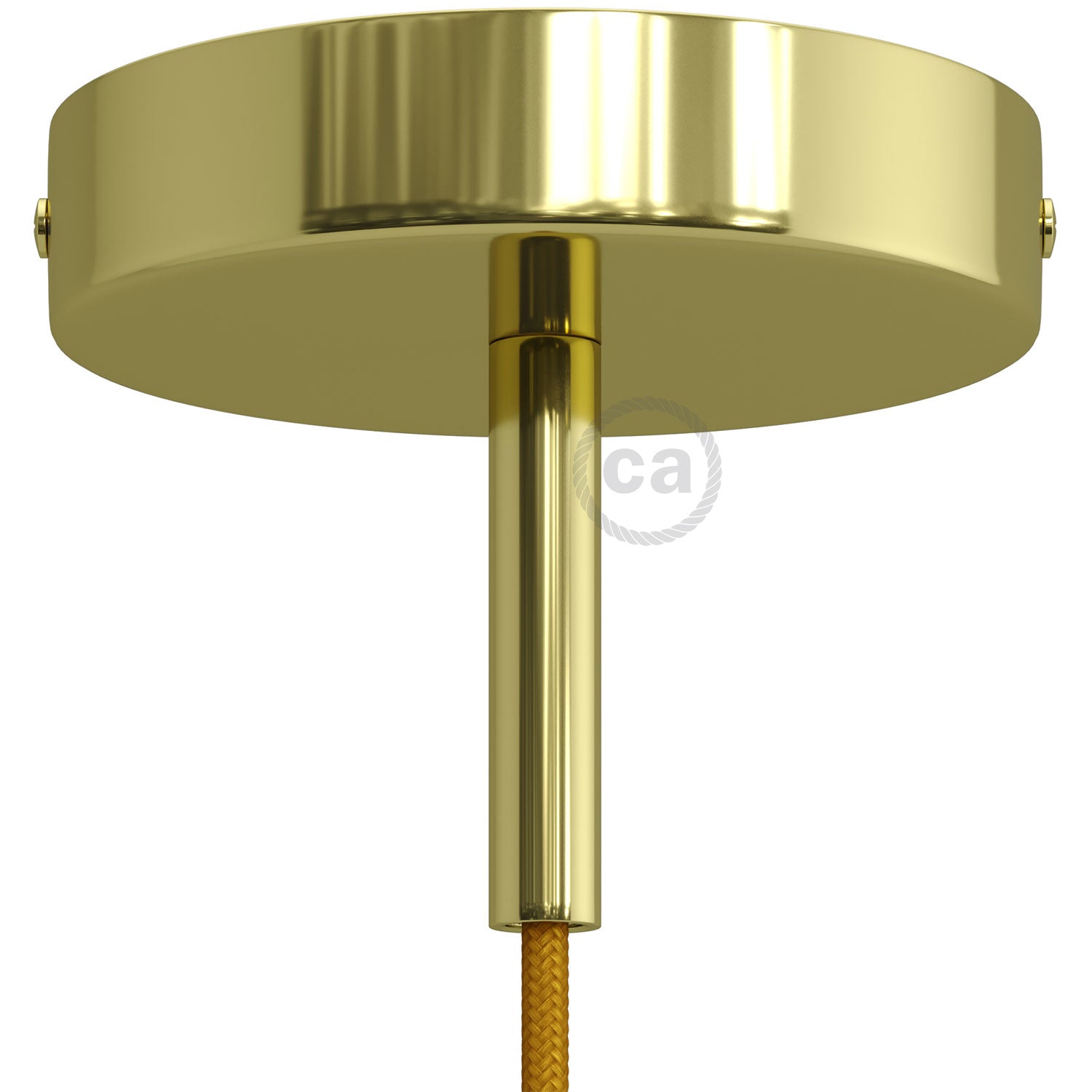 Rosetón Metálico Mini Con 4 Agujeros Laterales | Caja De Conexiones De 83 Mm En Cobre Satinado