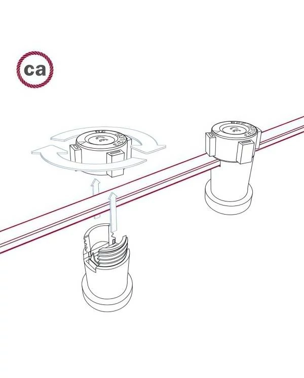 Cable eléctrico para guirnalda en tejido Efecto Seda Blanco