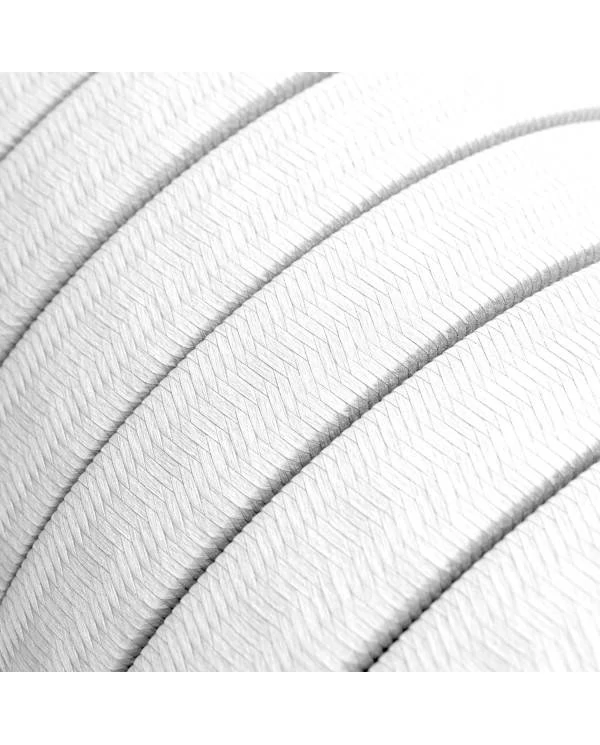 Cable eléctrico para guirnalda en tejido Efecto Seda Blanco