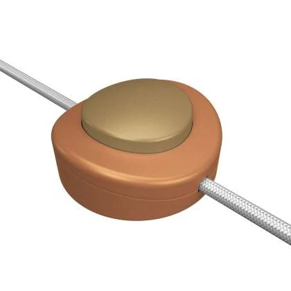 Interruptor de pie unipolar color cobre satinado