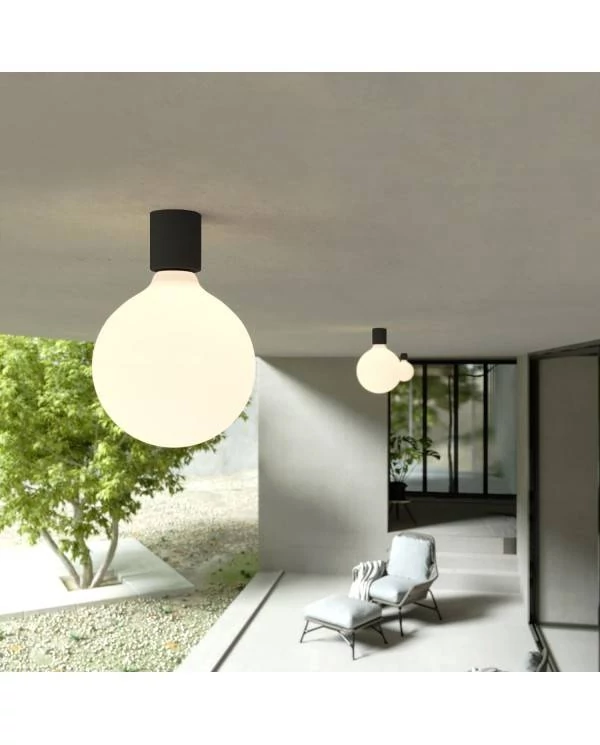 Aplique de pared con bombilla efecto porcelana IP44