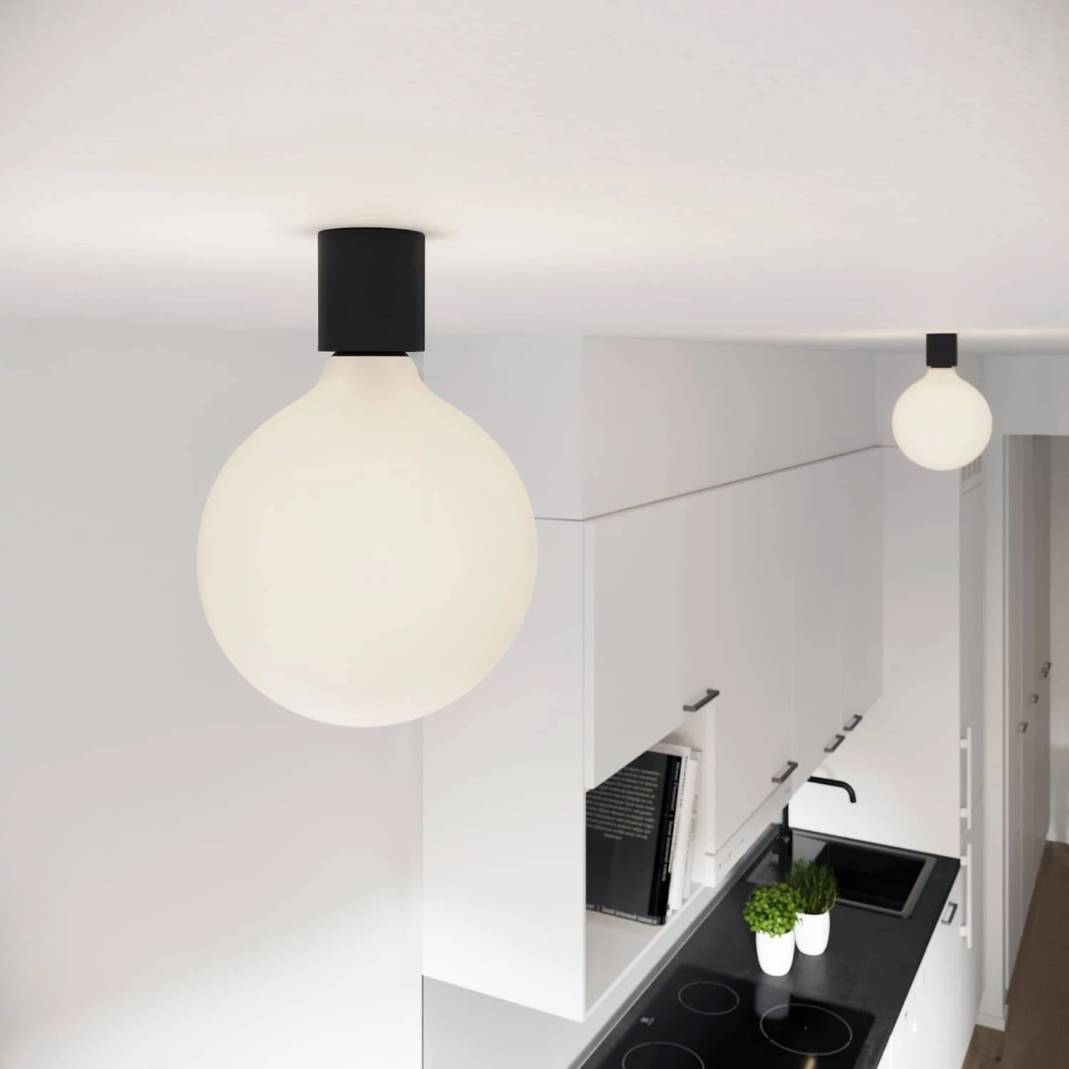 Aplique de pared con bombilla efecto porcelana IP44