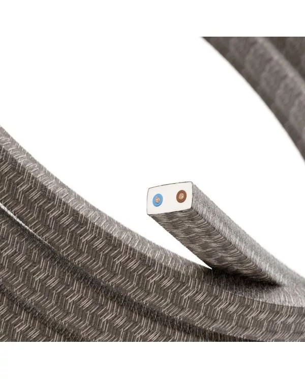 Cable para guirnalda cubierto de tela marrón resistente UV