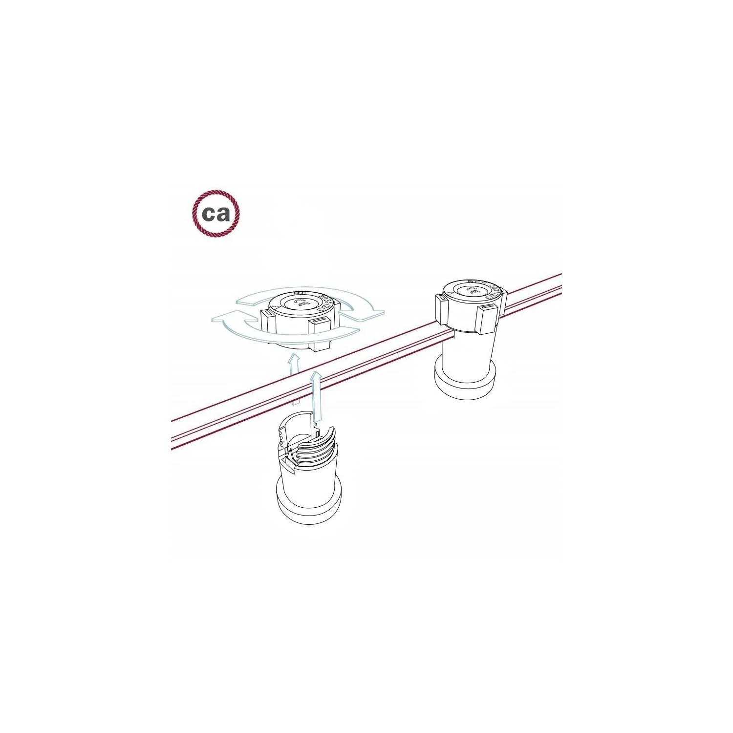 Cable para guirnalda cubierto de tela marrón resistente UV