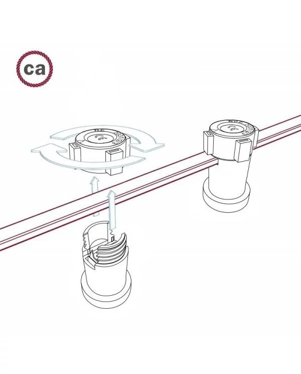 Cable para guirnalda cubierto de tela marrón resistente UV