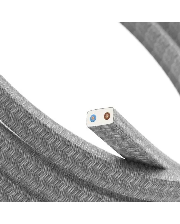 Cable de guirnalda cubierto de tela gris resistente a UV