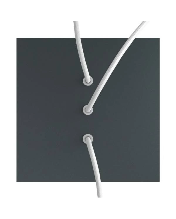 Rosetón Rose-One cuadrado, 200 mm con 3 agujeros en linea y 4 agujeros laterales