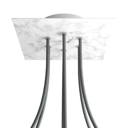 Rosetón Rose-One cuadrado, 200 mm con 6 agujeros y 4 agujeros laterales