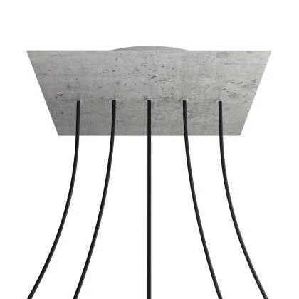Rosetón XXL Rose-One cuadrado, 400 mm con 5 agujeros en linea y 4 agujeros laterales