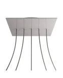 Kit rosetón XXL Rose-One cuadrado, 400 mm con 5 agujeros en linea y 4 agujeros laterales