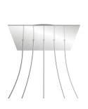 Kit rosetón XXL Rose-One cuadrado, 400 mm con 5 agujeros en linea y 4 agujeros laterales