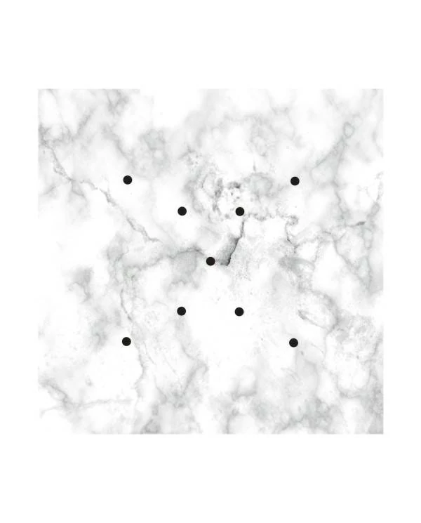 Rosetón XXL Rose-One cuadrado, 400 mm con 9 agujeros en X y 4 agujeros laterales