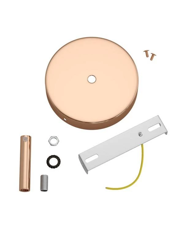 Kit rosetón cilíndrico de metal con prensaestopa de 7cm