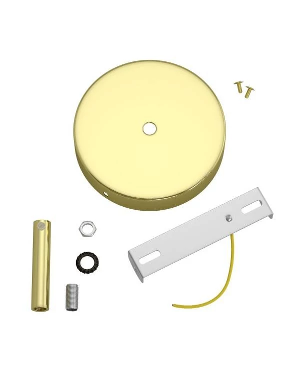 Kit rosetón cilíndrico de metal con prensaestopa de 7cm