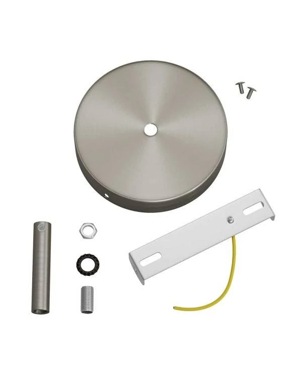 Kit rosetón cilíndrico de metal con prensaestopa de 7cm
