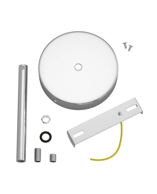 Kit rosetón cilíndrico de metal con prensaestopa de 15cm