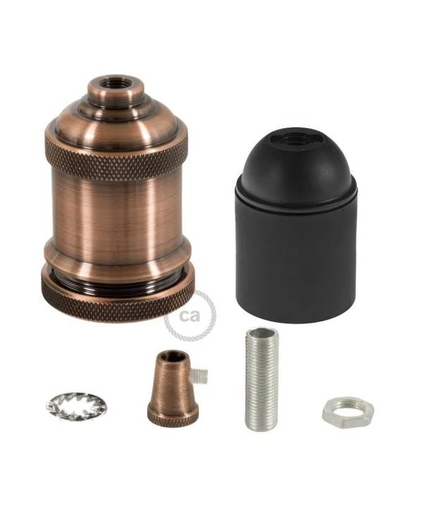 Kit portalámparas Vintage de aluminio E27