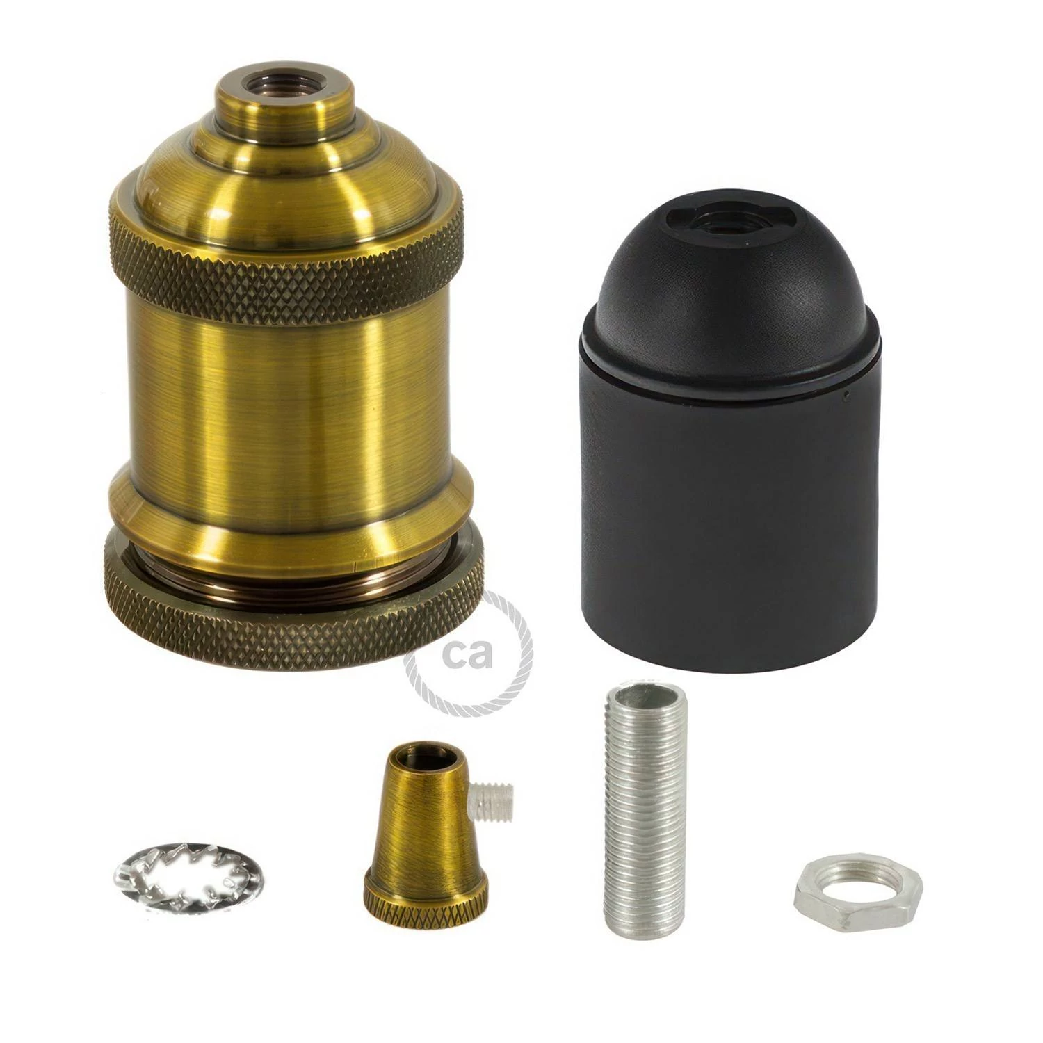 Kit portalámparas Vintage de aluminio E27