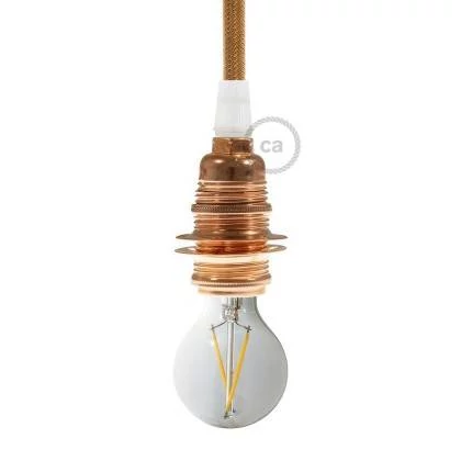 Kit portalámparas para pantalla de metal doble arandela E14