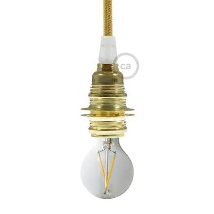 Kit portalámparas para pantalla de metal doble arandela E14