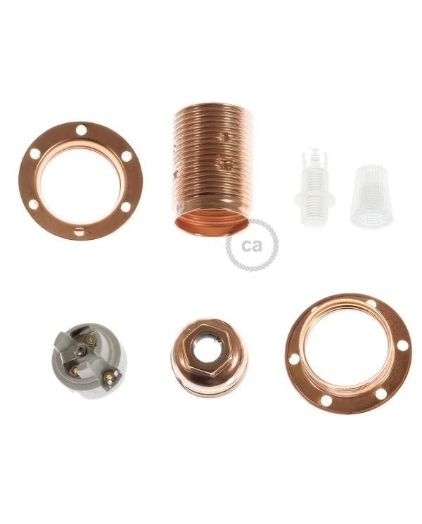 Kit portalámparas para pantalla de metal doble arandela E14