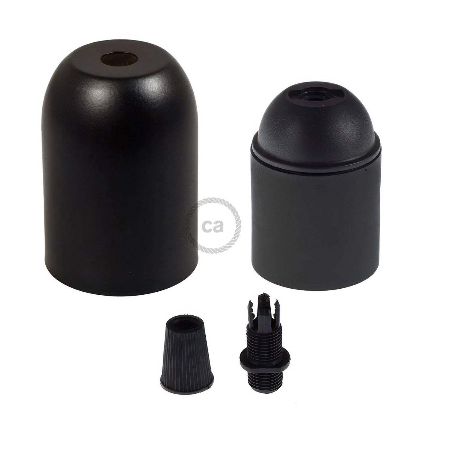 Kit portalámparas semiesférico de metal E27
