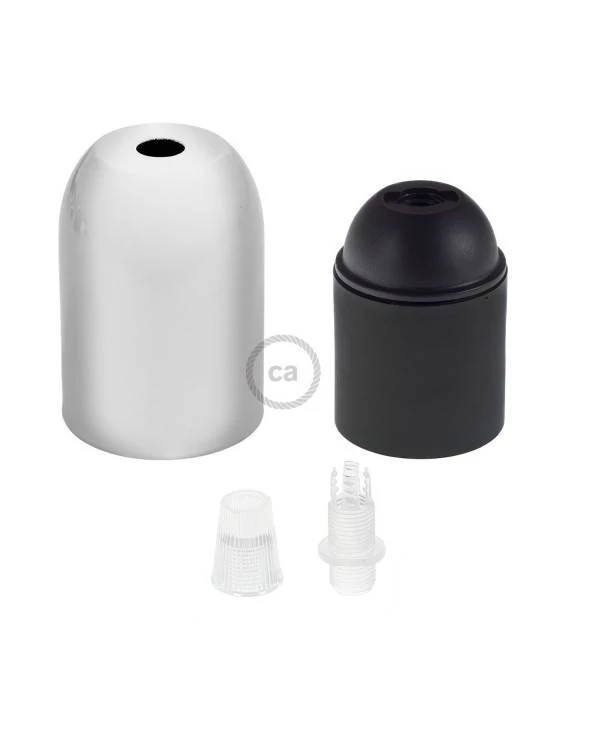 Kit portalámparas semiesférico de metal E27