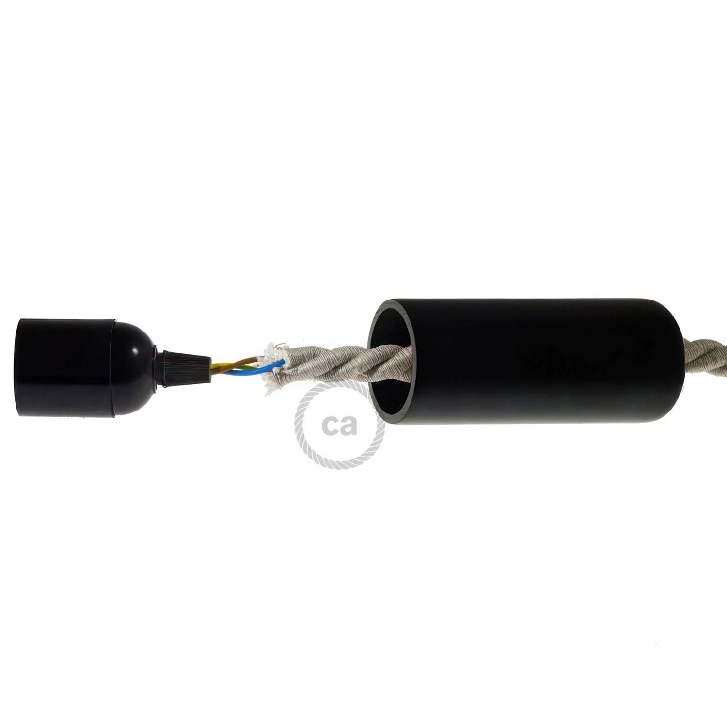 Kit portalámparas de madera E27 para cable XL