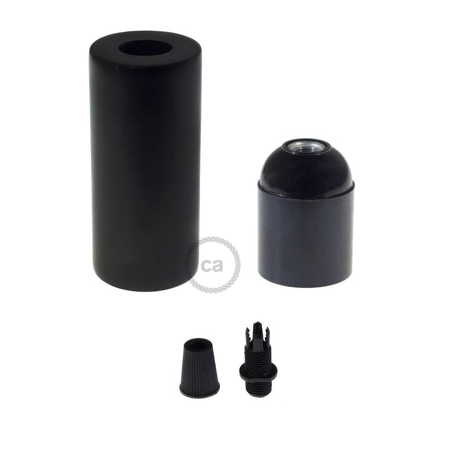Kit portalámparas de madera E27 para cable 2XL
