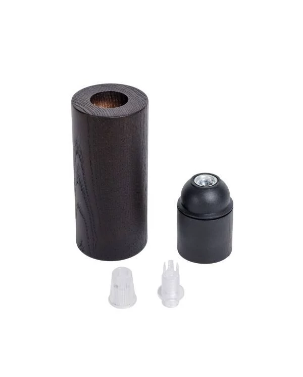 Kit portalámparas de madera E27 para cable 2XL