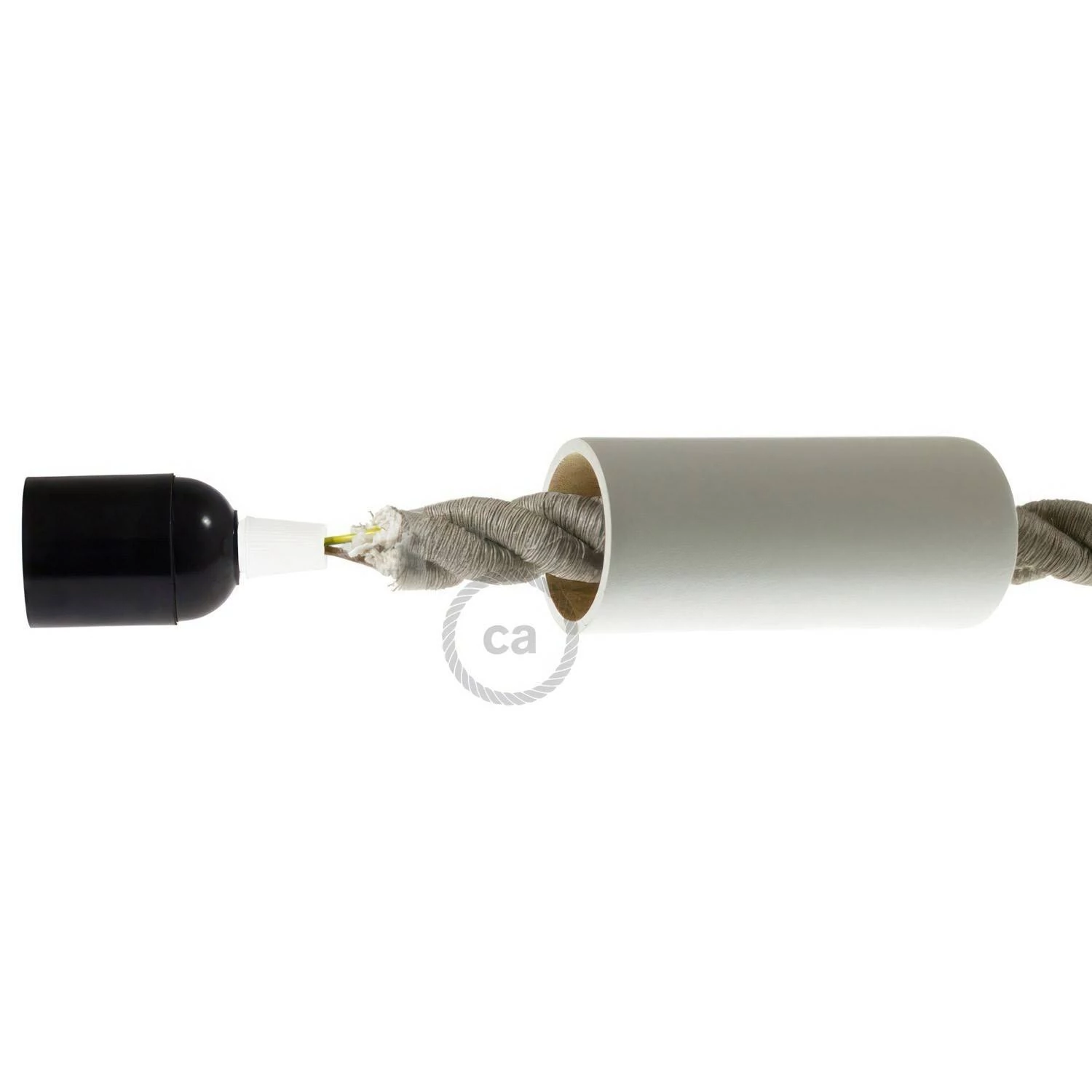 Kit portalámparas de madera E27 para cable 2XL