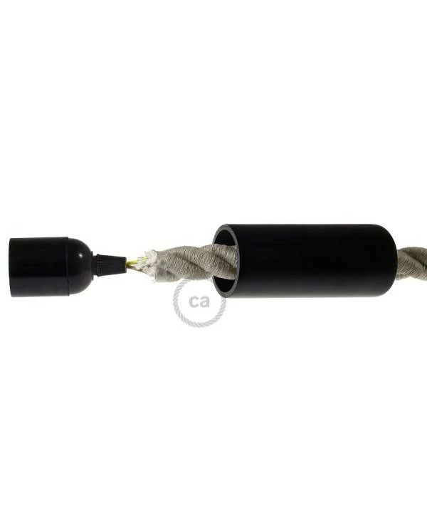 Kit portalámparas de madera E27 para cable 2XL