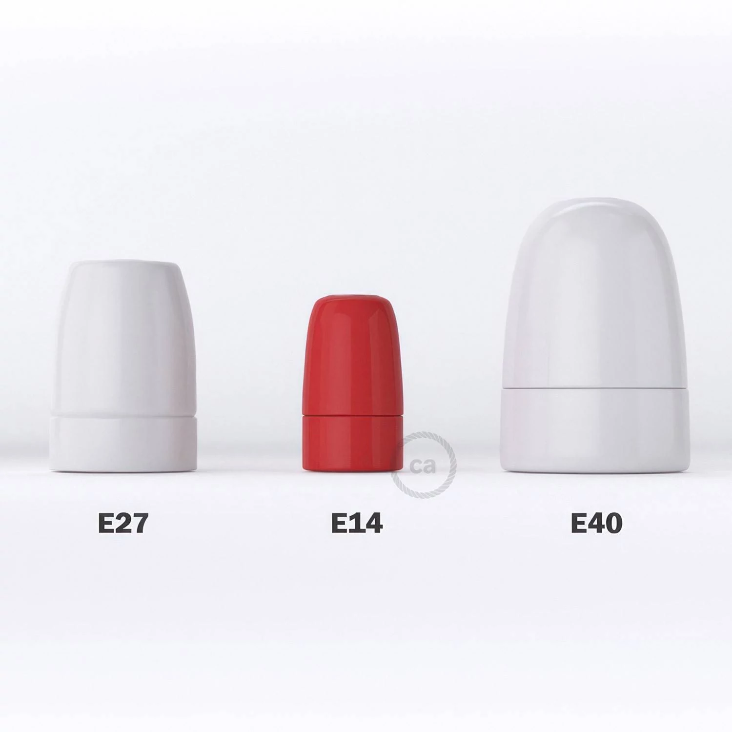 Kit portalámparas de porcelana E14