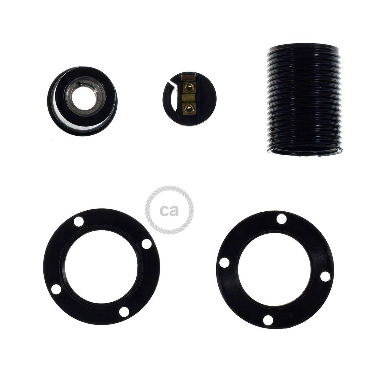 Kit portalámparas baquelita para pantallas E14