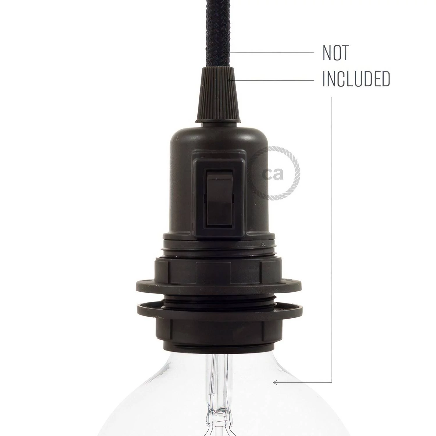 Kit portalámparas termoplástico para pantallas E27 interruptor
