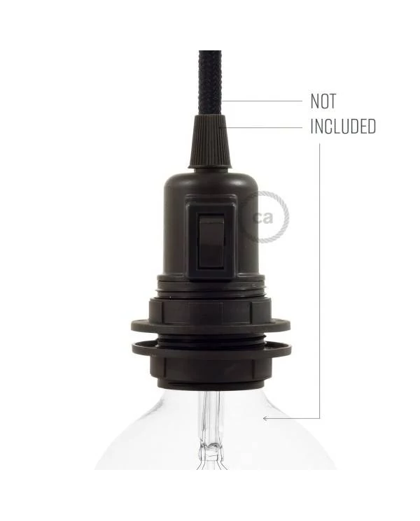 Kit portalámparas termoplástico para pantallas E27 interruptor