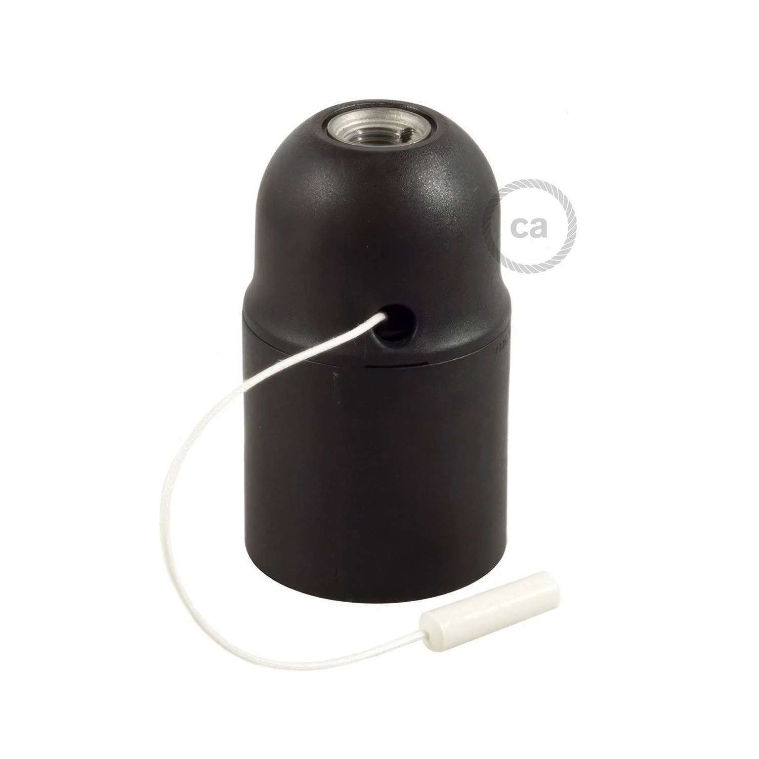 Kit portalámparas termoplástico para pantallas E27 con tirador