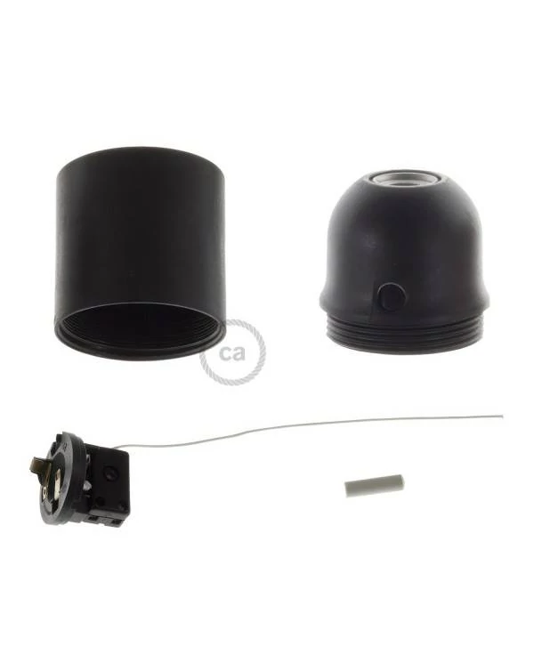 Kit portalámparas termoplástico para pantallas E27 con tirador