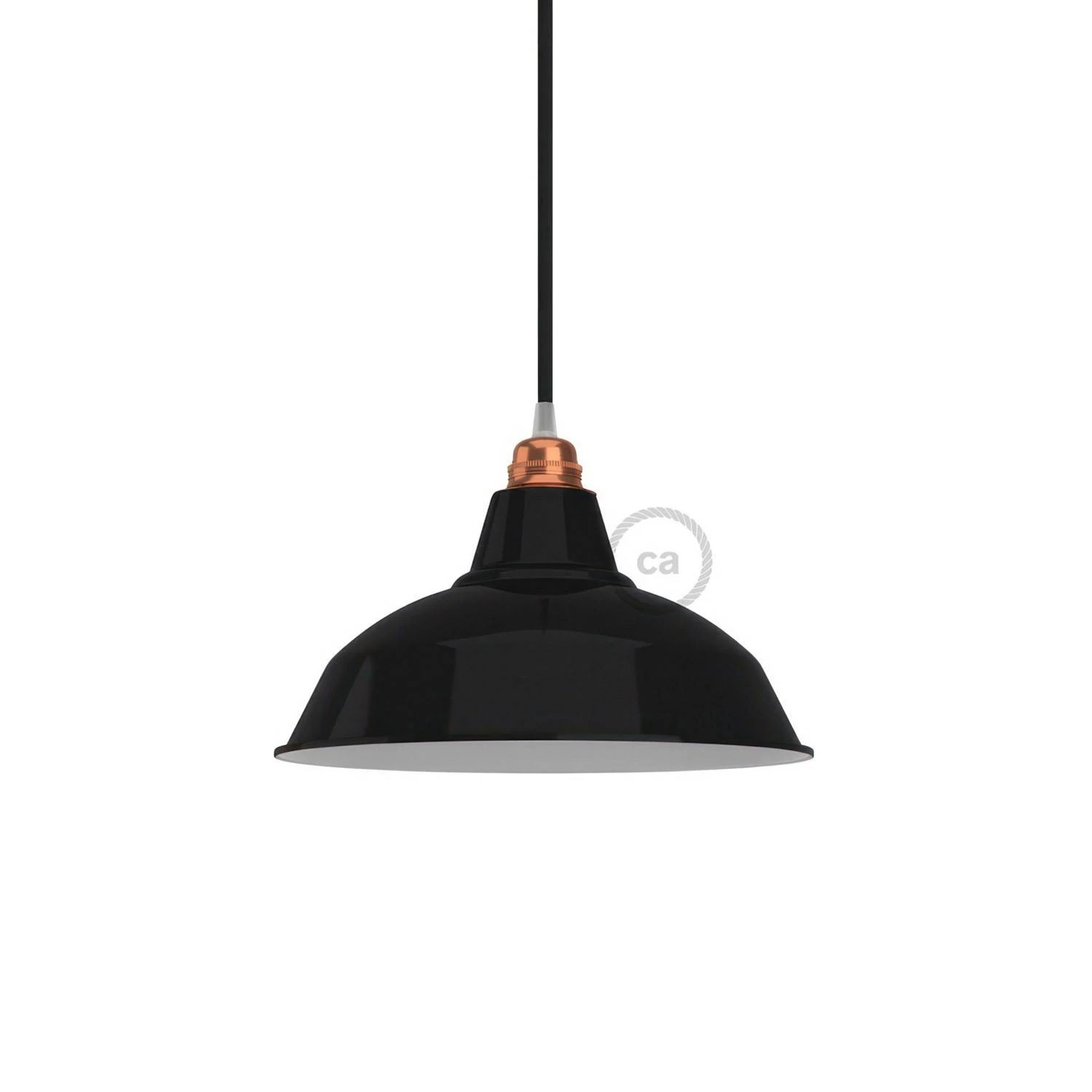 Pantalla Bistrot de metal esmaltado con casquillo E27, 30cm