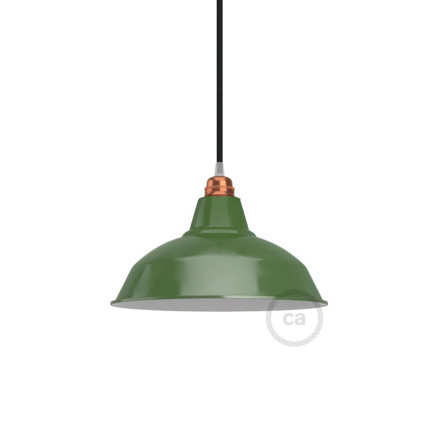 Pantalla Bistrot de metal esmaltado con casquillo E27, 30cm