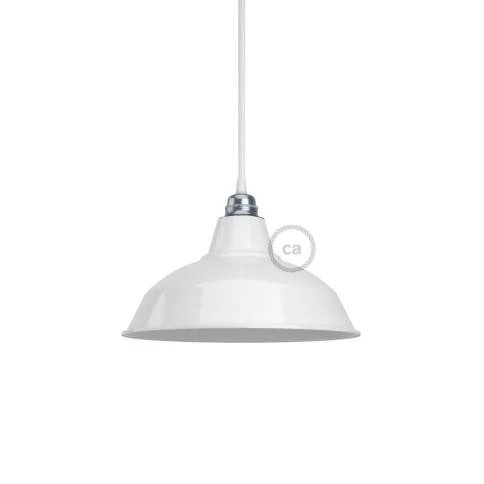 Pantalla Bistrot de metal esmaltado con casquillo E27, 30cm