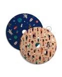 UFO Pantalla de madera Edición Especial de ilustradores italianos, doble cara - Diámetro 33cm