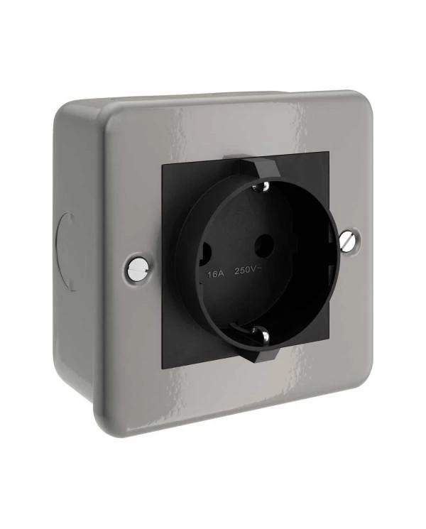Caja de pared con enchufe de metal Schuko