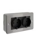 Caja de pared de metal con doble enchufe Schuko para Creative-Tube