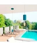 EIVA ELEGANT Lámpara colgante de exterior con 1,5 m cable textil, rosetón y portalámparas de silicona  IP65 resistente al agua