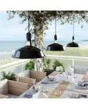 EIVA ELEGANT Lámpara para exteriores con pantalla, 5 m cable textil, rosetón y portalámparas IP65 resistente al agua