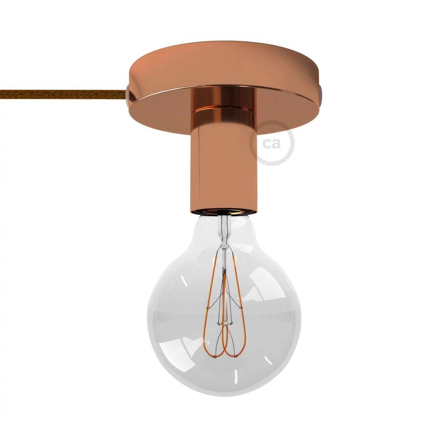 Spostaluce, el punto de luz en metal con cable textil