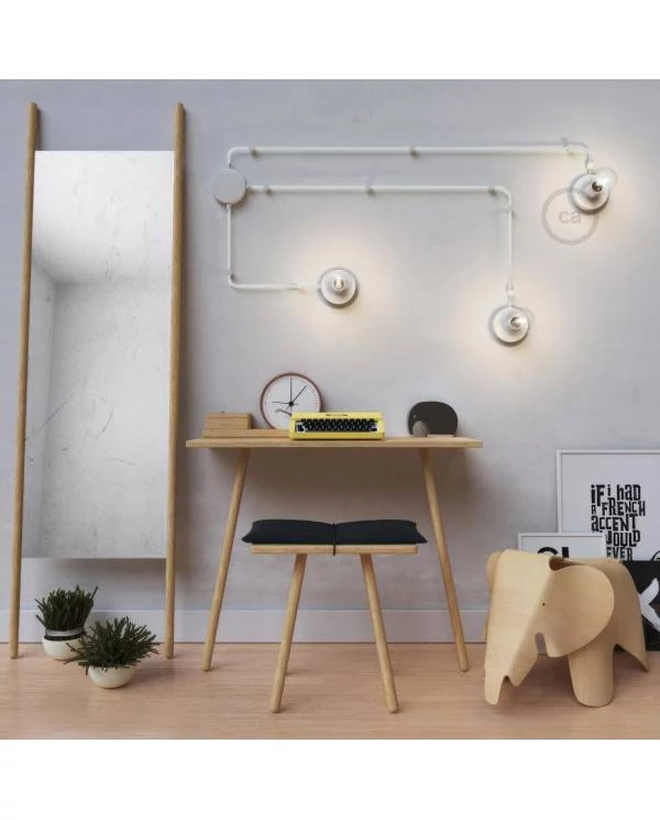 Spostaluce, el punto de luz en metal con cable textil