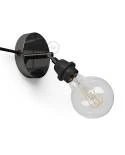 Spostaluce Metálico punto de luz orientable 90°, con portalámparas de casquillo E27, cable textil y agujeros laterales